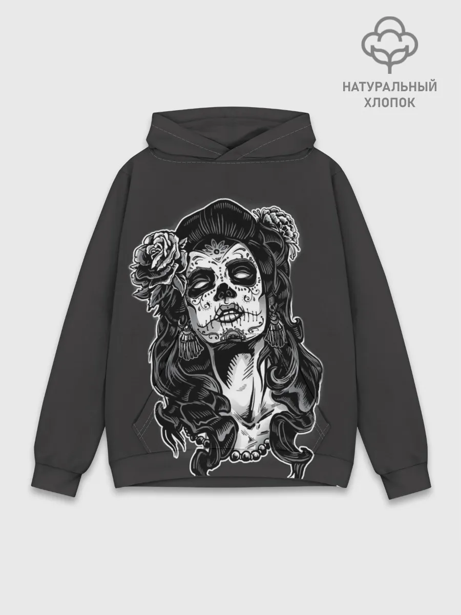 Худи мужской база хлопок / Санта Муэрте