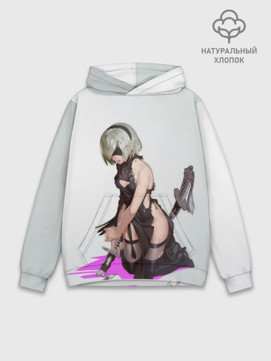 Худи мужской база хлопок / NIER AUTOMATA / 2B