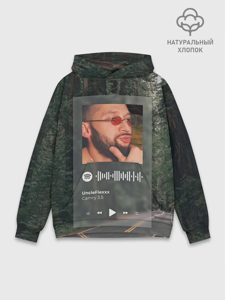 Худи мужской база хлопок / Camry 3.5 / Spotify - QR