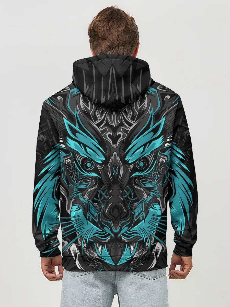 Худи мужской база хлопок / Абстракция тигр