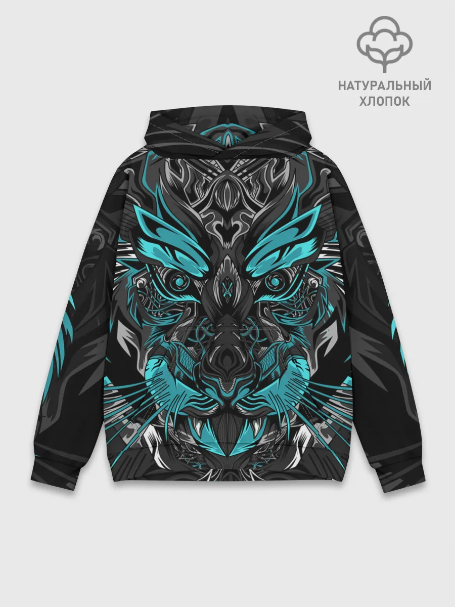 Худи мужской база хлопок / Абстракция тигр