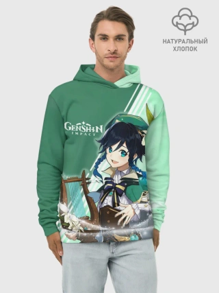 Худи мужской база хлопок / Genshin Impact