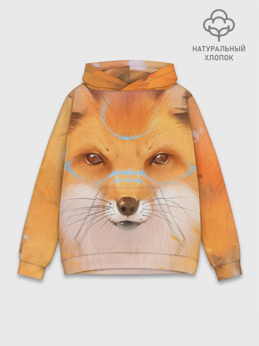 Худи мужской база хлопок / Лиса