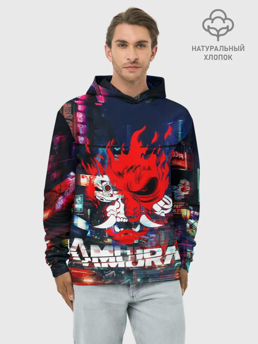 Худи мужской база хлопок / Киберпанк 2077 глитч