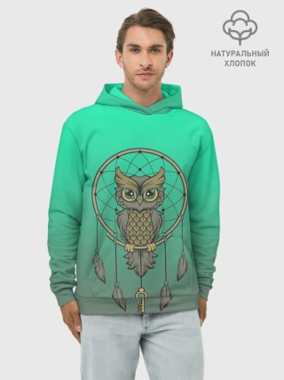Худи мужской база хлопок / сова ловец снов