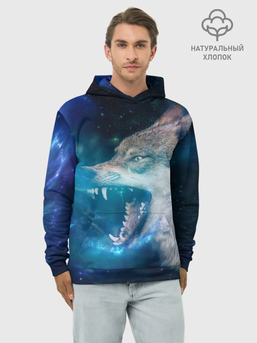 Худи мужской база хлопок / Волчара Юморит