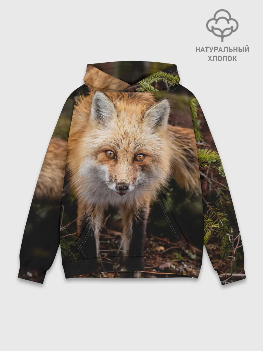 Худи мужской база хлопок / Лиса