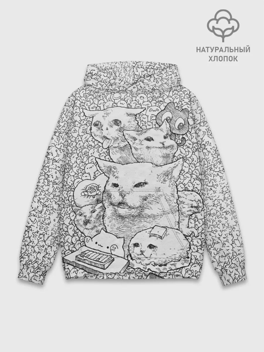 Худи мужской база хлопок / Коты мемы кошки