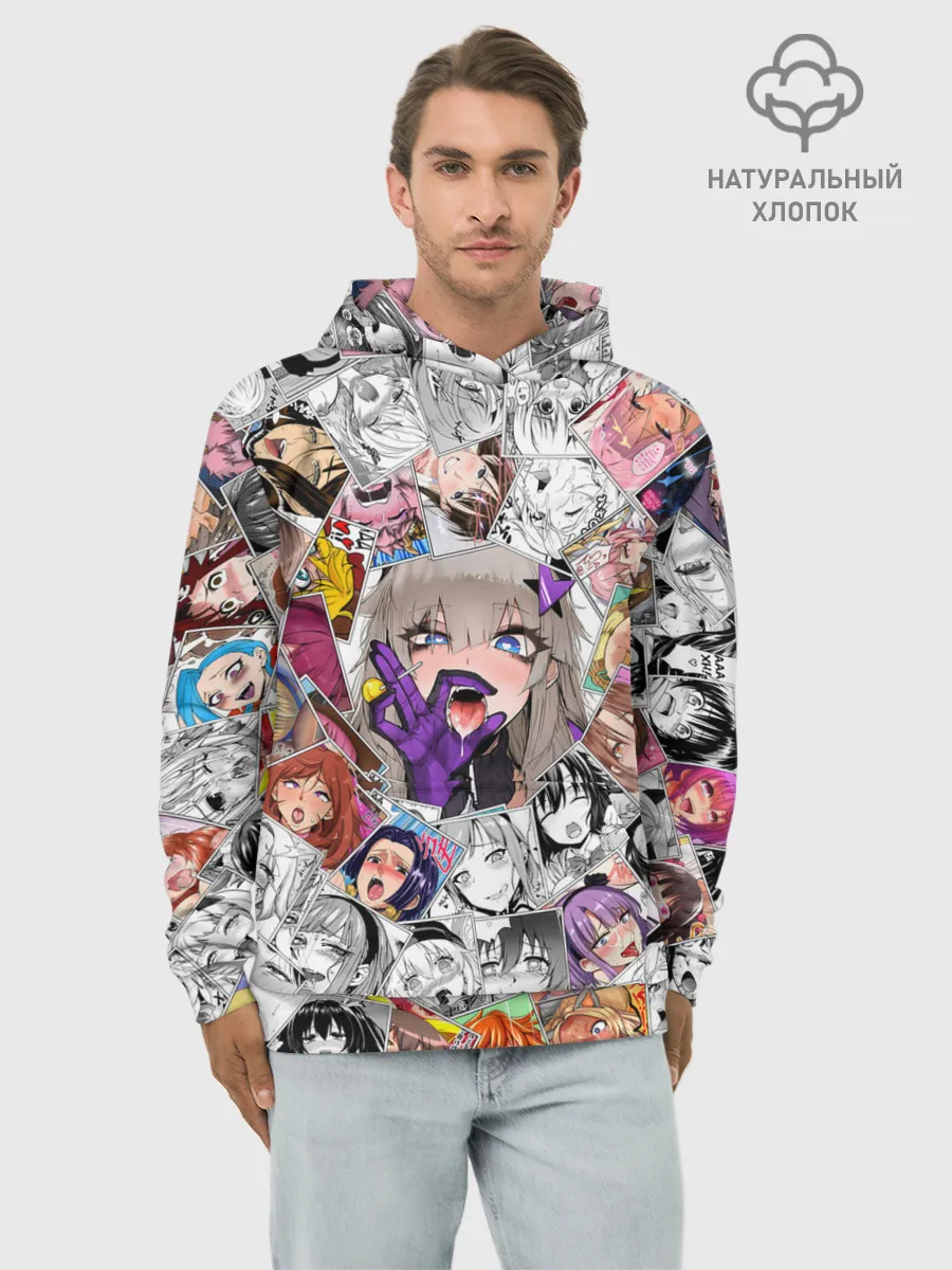 Худи мужской база хлопок / Ahegao завихрение