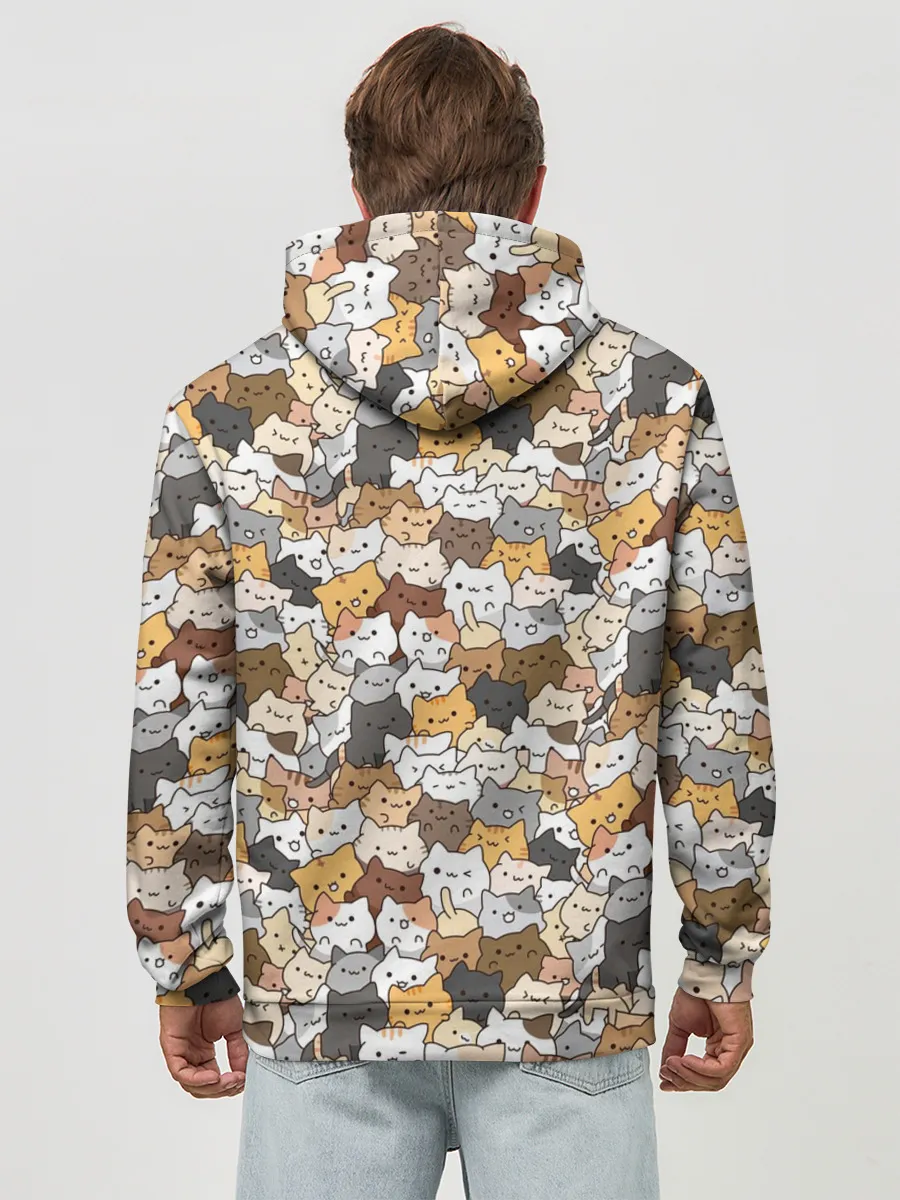 Худи мужской база хлопок / Котики муркотики