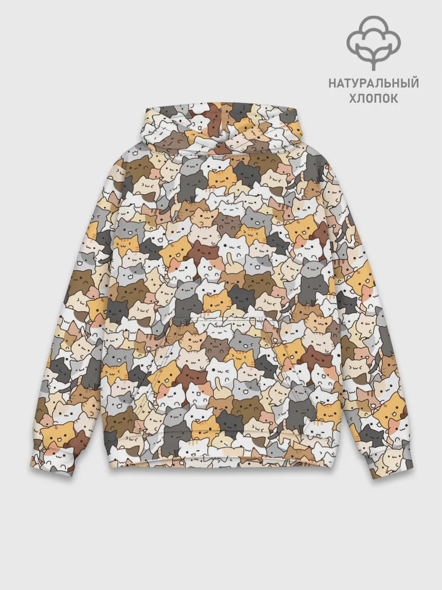 Худи мужской база хлопок / Котики муркотики