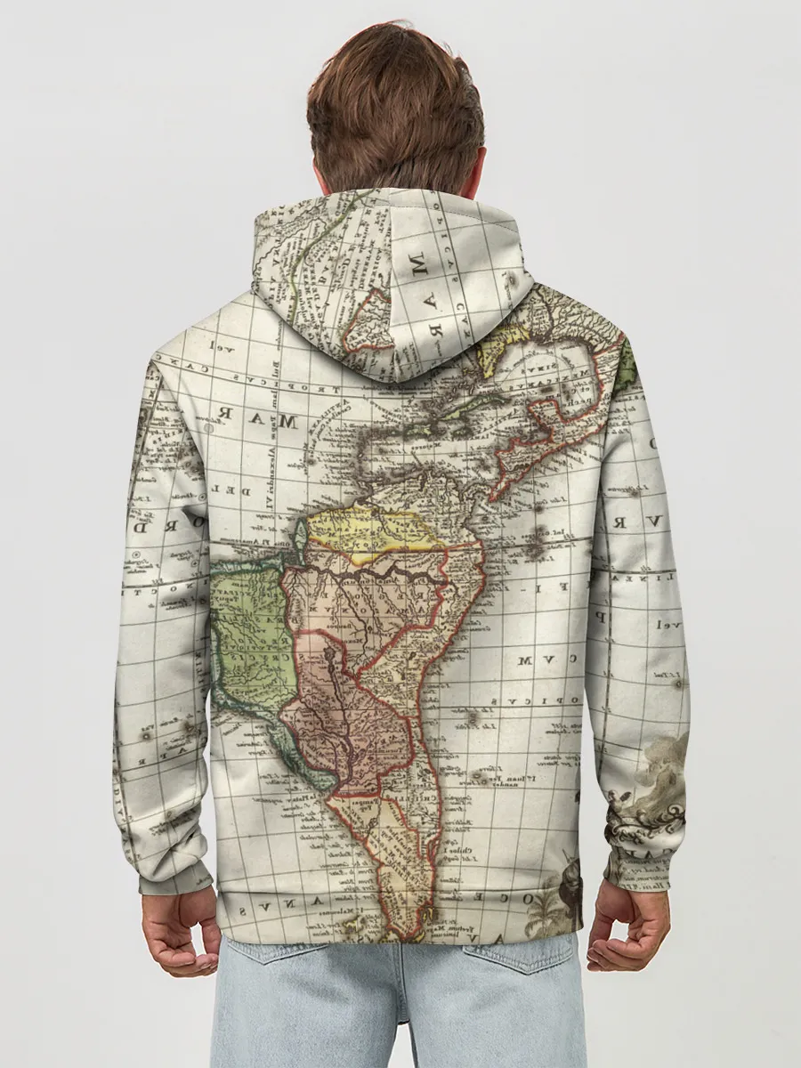 Худи мужской база хлопок / ВИНТАЖНАЯ КАРТА