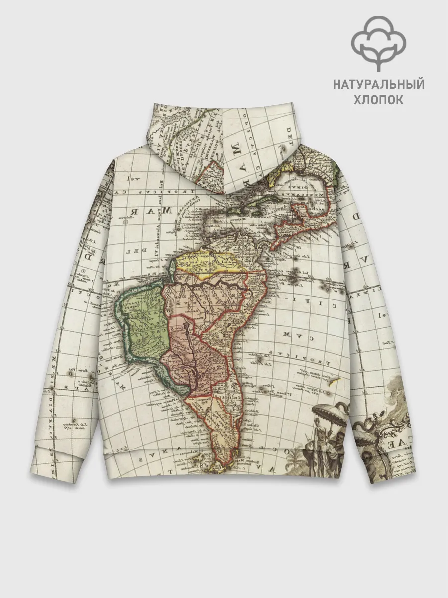 Худи мужской база хлопок / ВИНТАЖНАЯ КАРТА