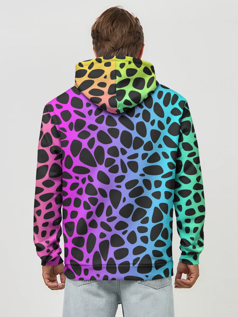 Худи мужской база хлопок / Неоновый градиент