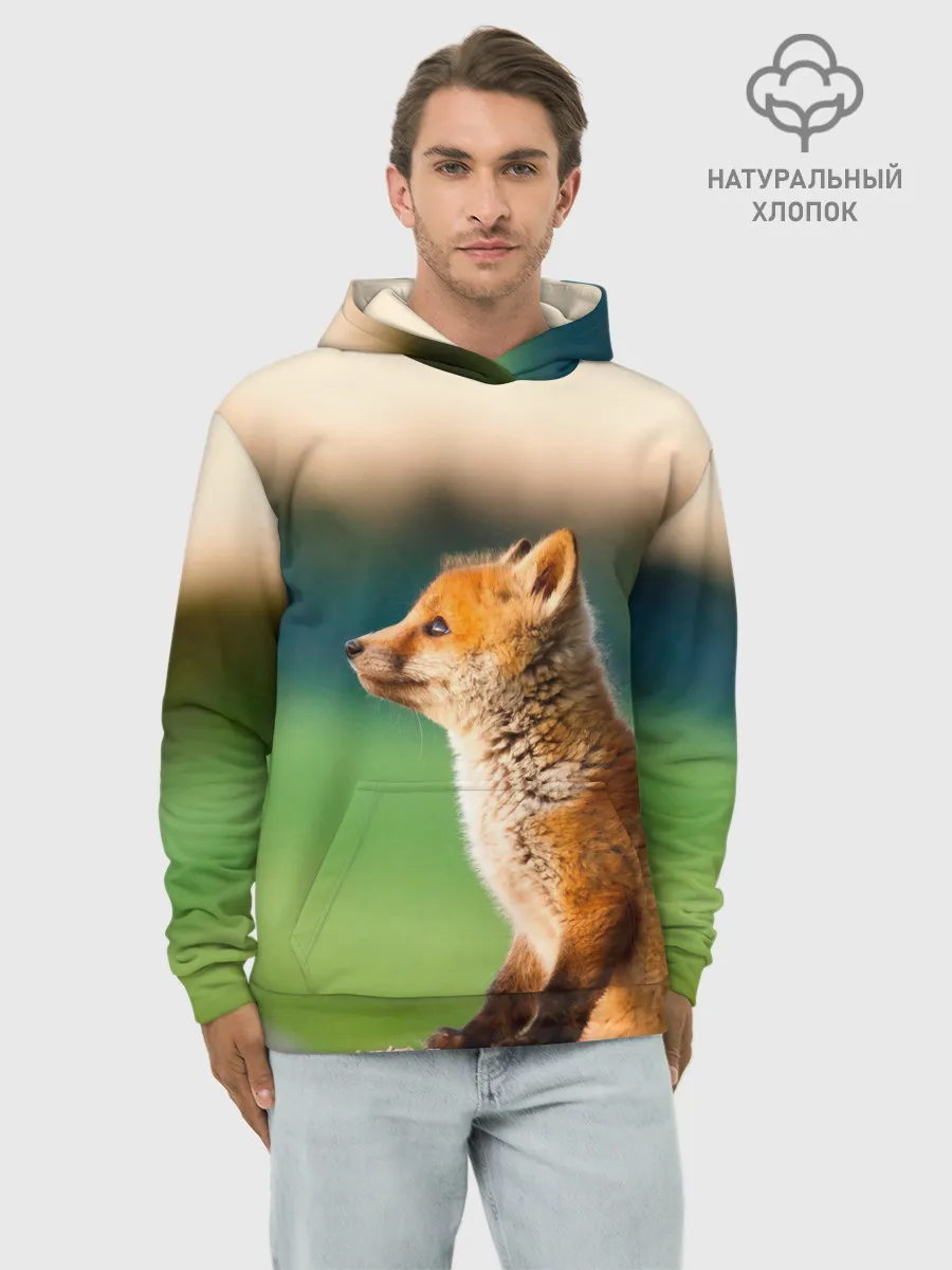 Худи мужской база хлопок / Лиса