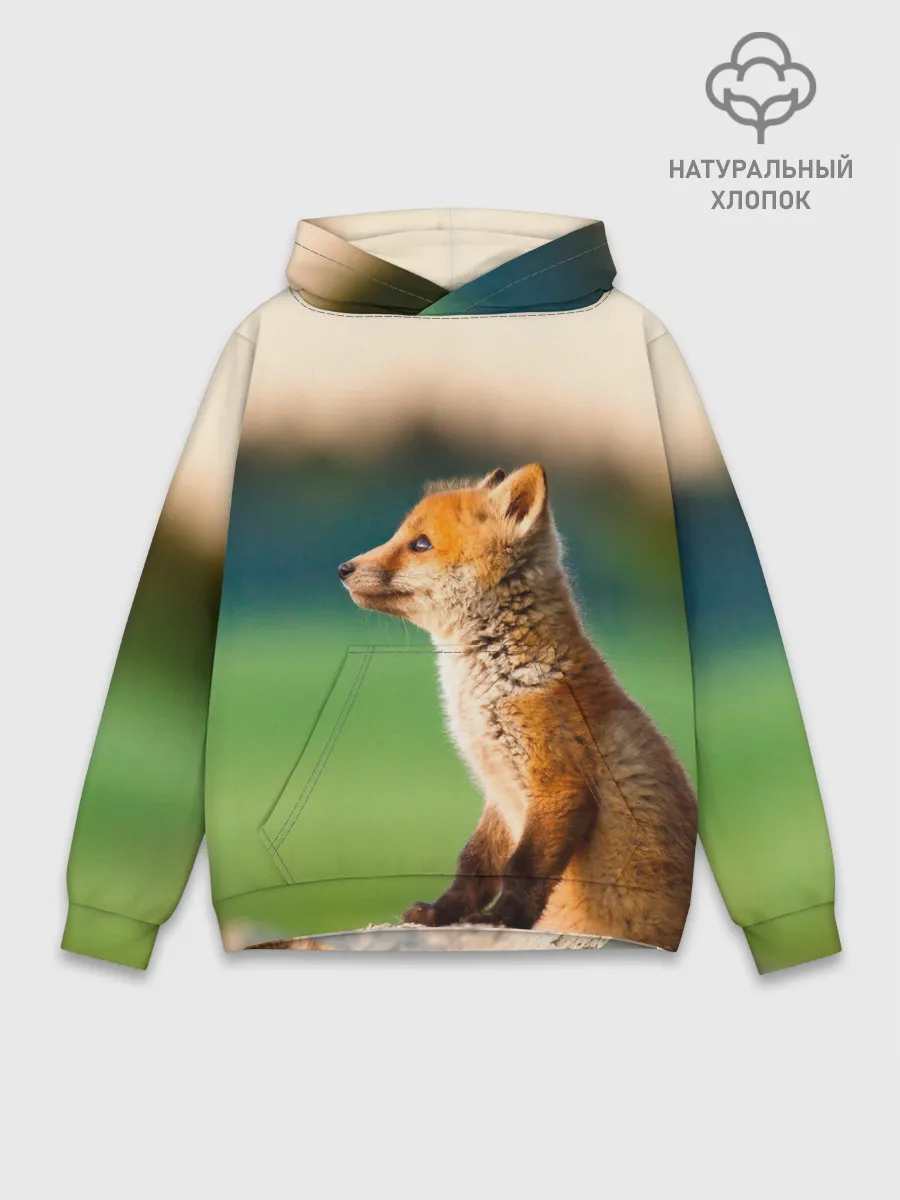Худи мужской база хлопок / Лиса