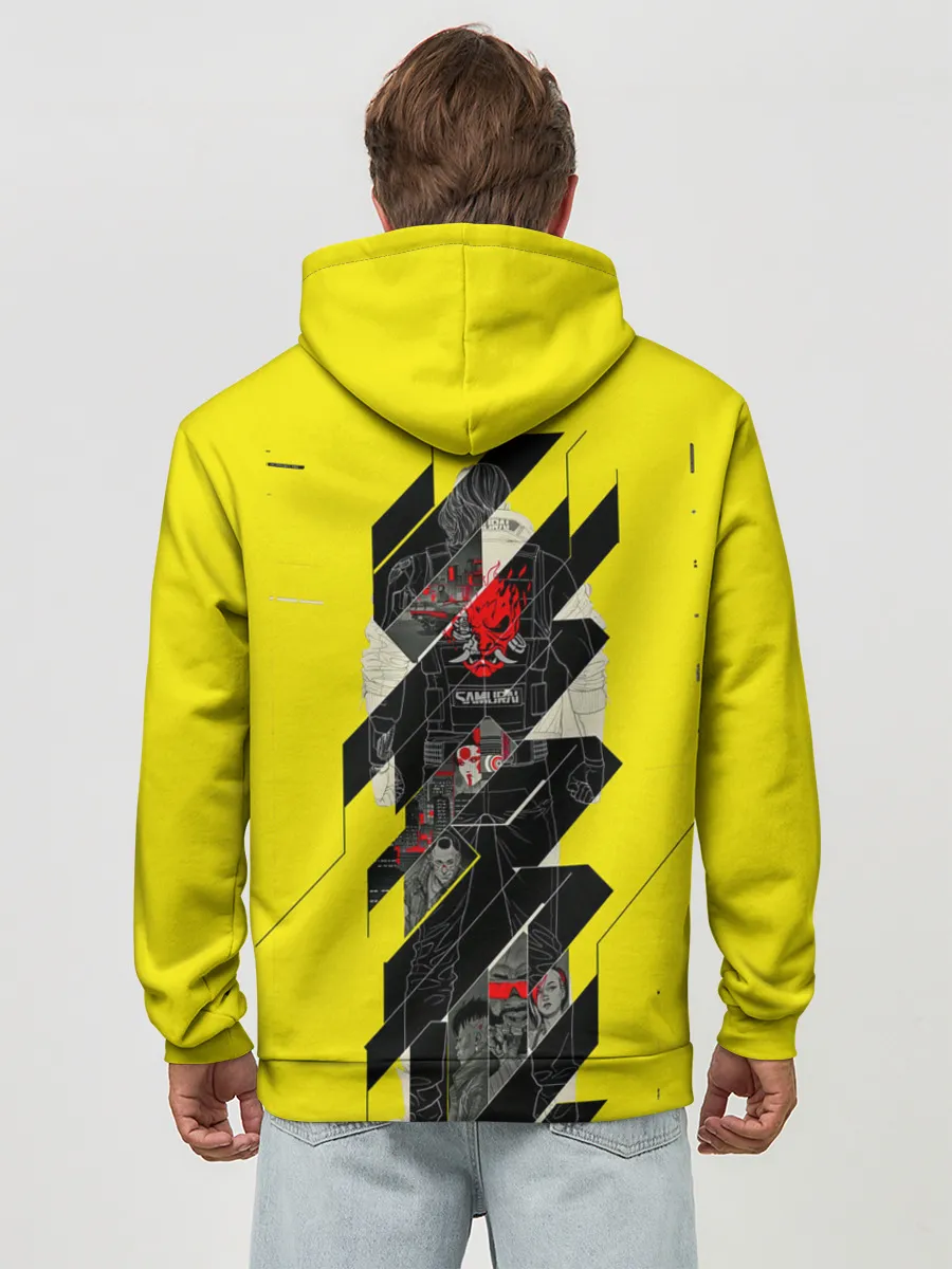 Худи мужской база хлопок / Киберпанк 2077 + Киану на спине