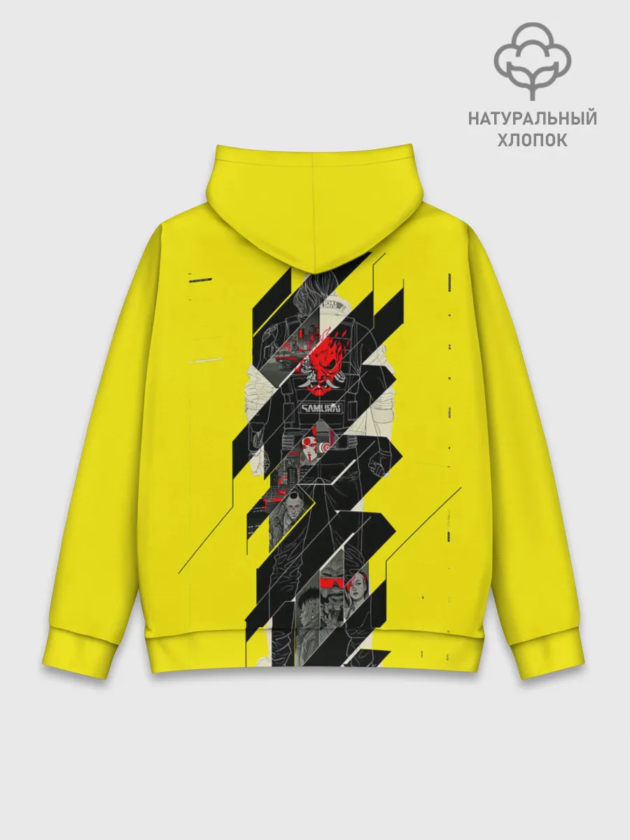 Худи мужской база хлопок / Киберпанк 2077 + Киану на спине