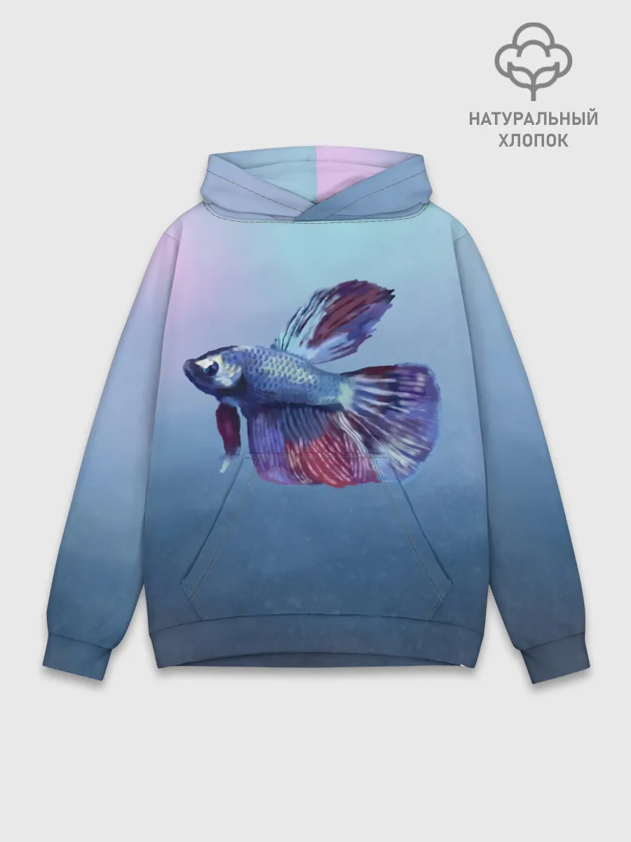 Худи мужской база хлопок / Рыбка
