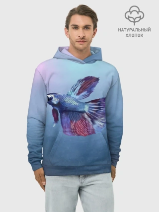 Худи мужской база хлопок / Рыбка
