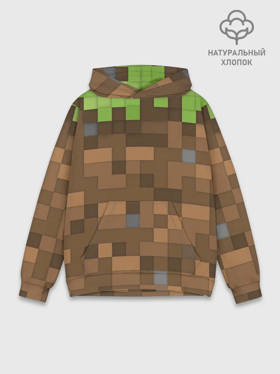 Худи мужской база хлопок / Minecraft камуфляж
