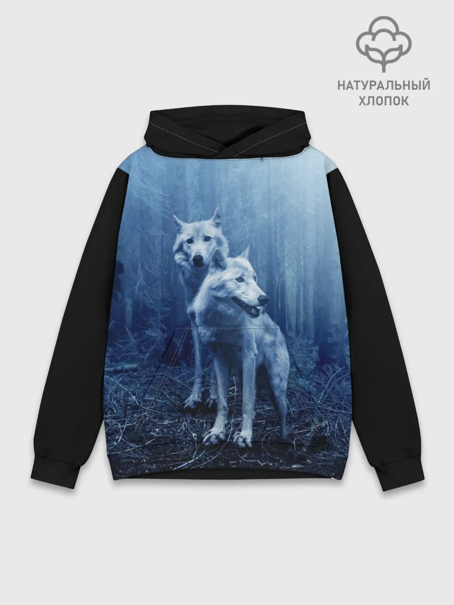 Худи мужской база хлопок / Волки