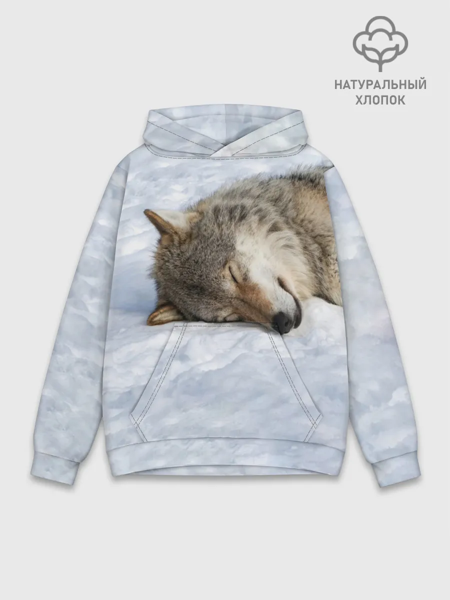Худи мужской база хлопок / Спящий Волк