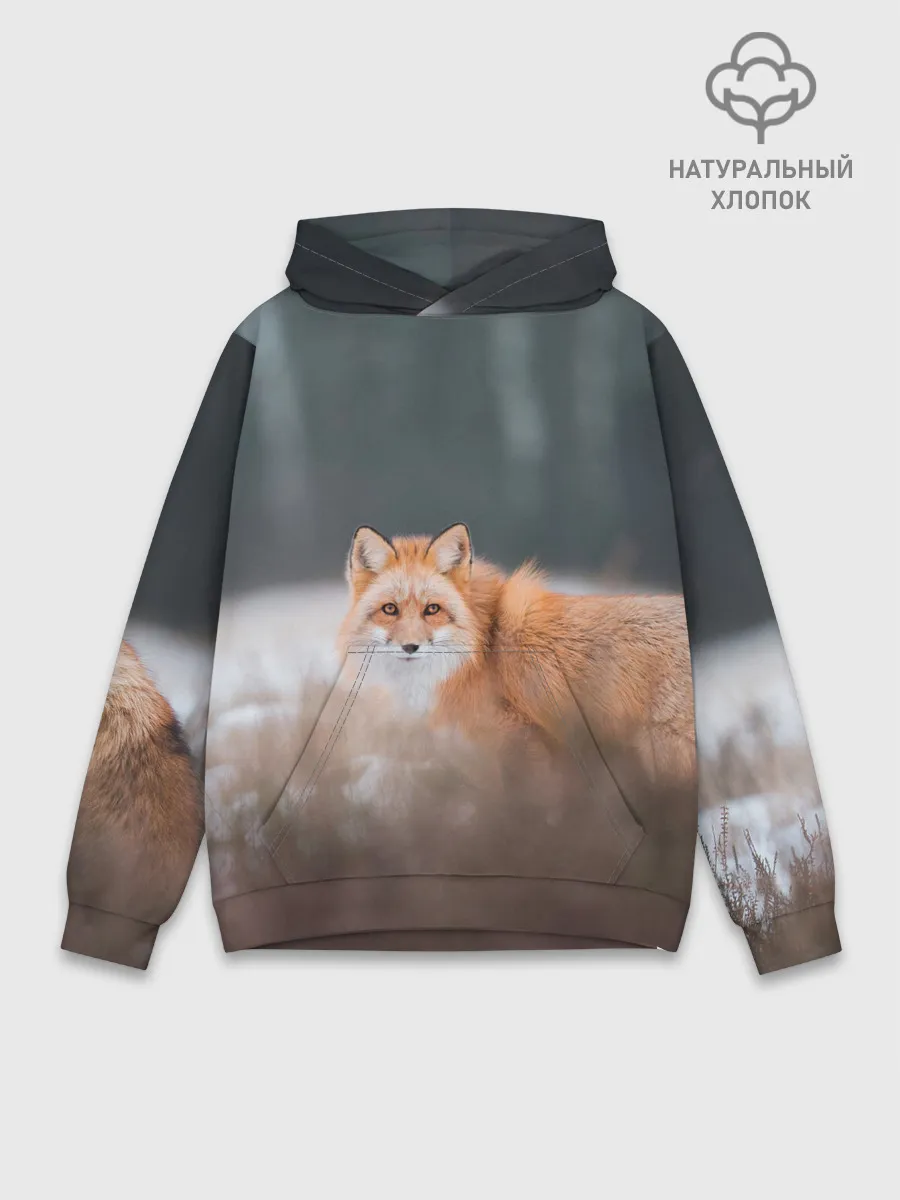 Худи мужской база хлопок / Лиса