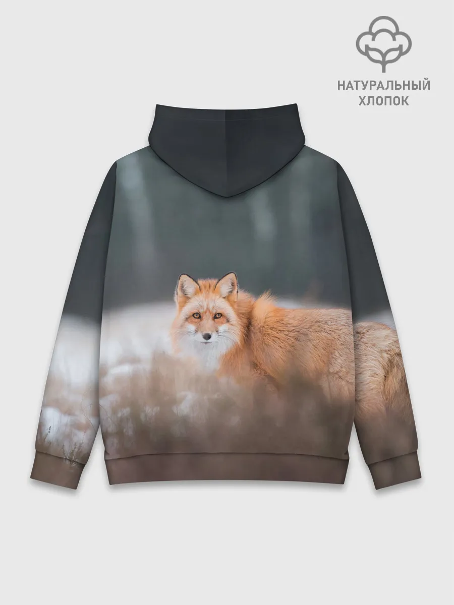 Худи мужской база хлопок / Лиса
