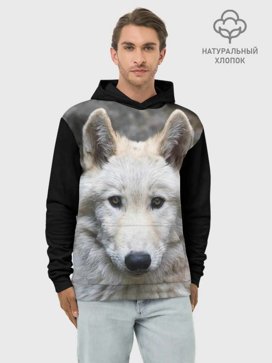 Худи мужской база хлопок / Волк