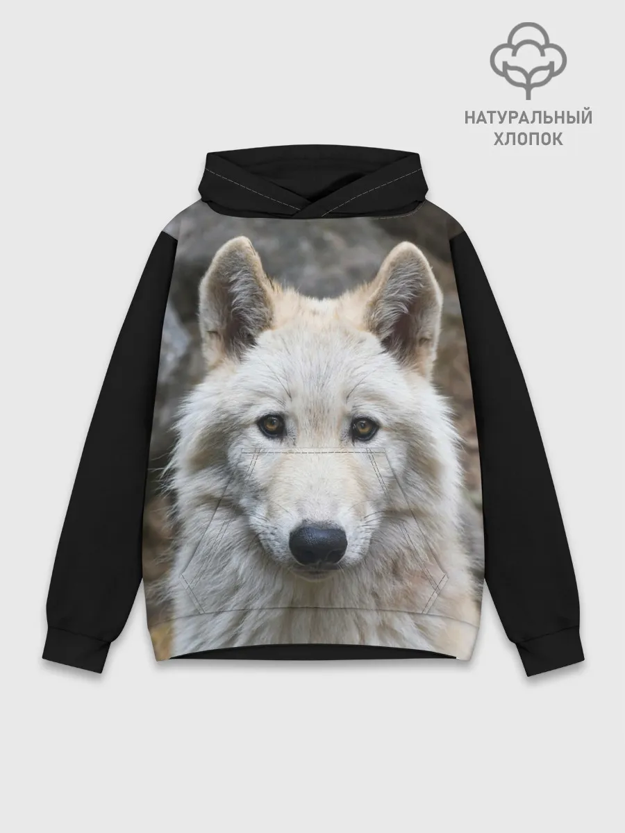 Худи мужской база хлопок / Волк