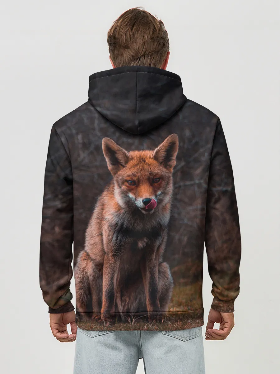 Худи мужской база хлопок / Хищная лисица