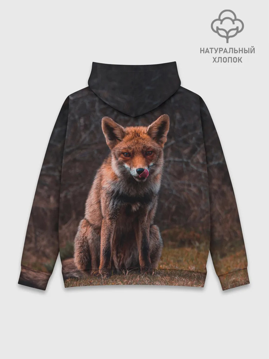 Худи мужской база хлопок / Хищная лисица