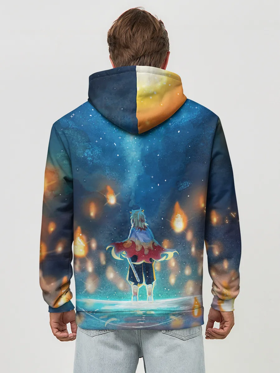 Худи мужской база хлопок / Ренгоку Кёджуро Клинок демонов