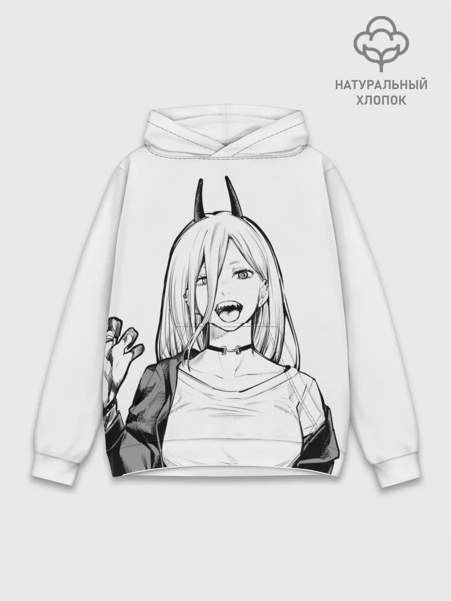 Худи мужской база хлопок / Black and White Anime