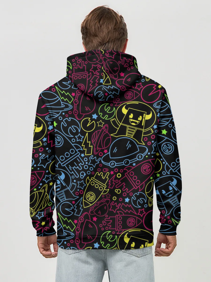 Худи мужской база хлопок / КОСМИЧЕСКИЙ НЕОН