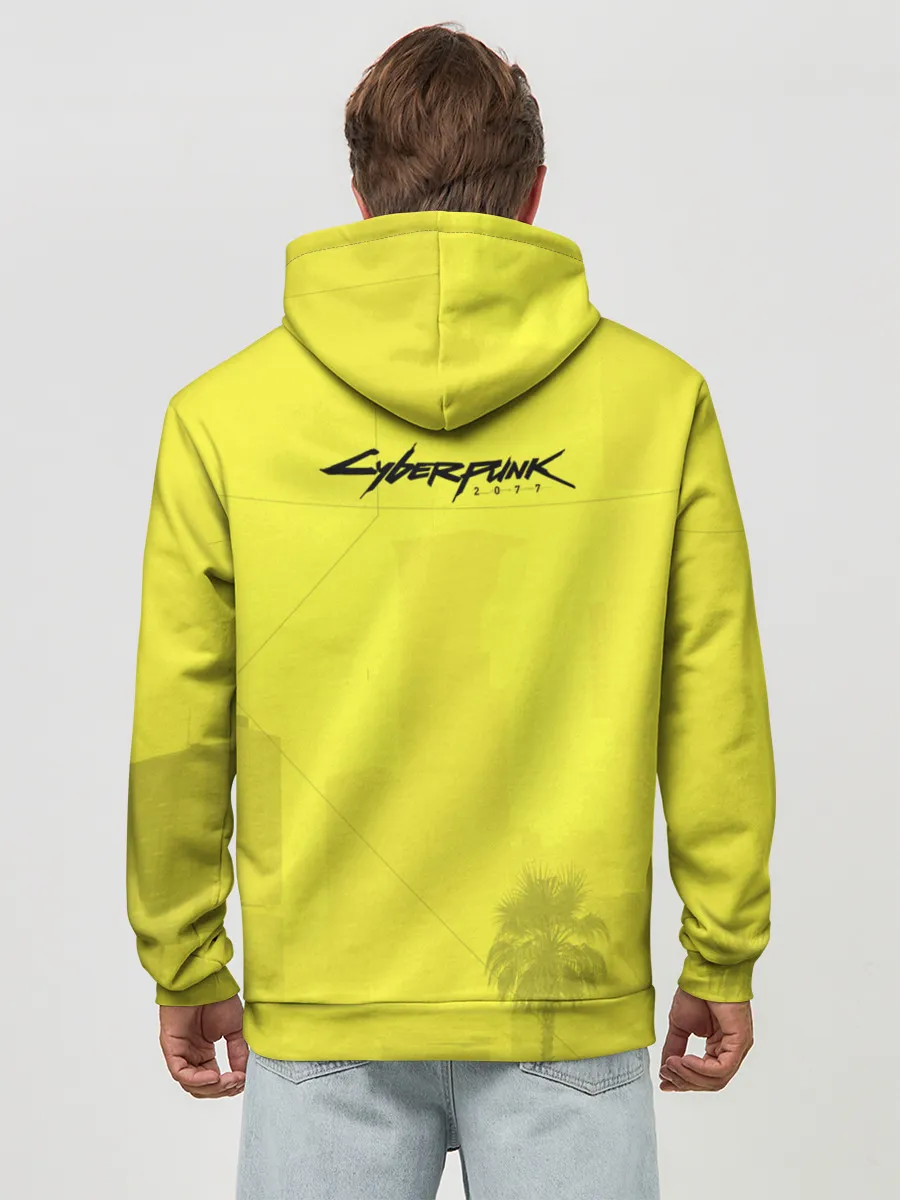 Худи мужской база хлопок / Cyberpunk 2077 - Пальмы