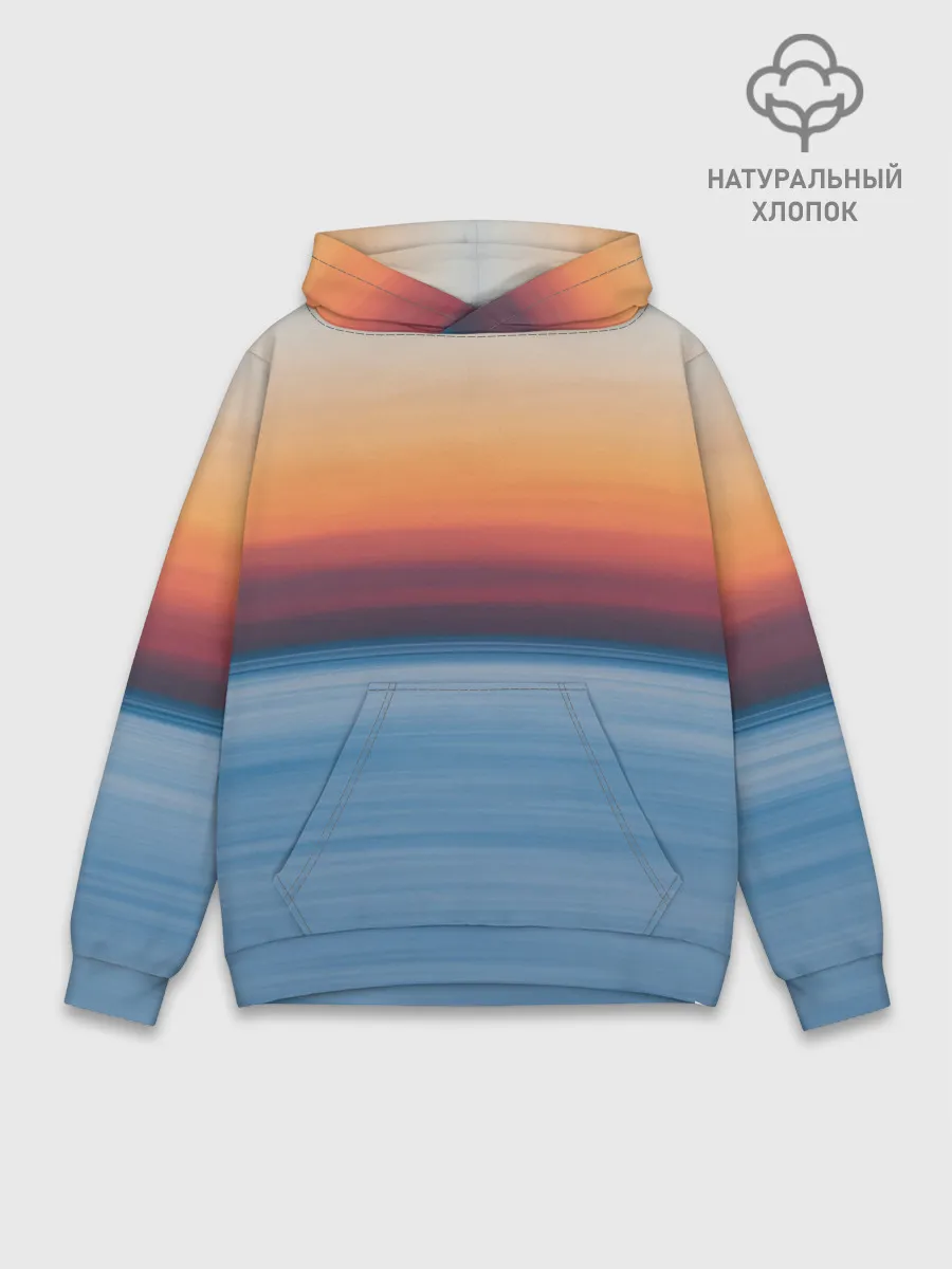 Худи мужской база хлопок / Рассвет на берегу