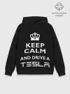 Худи мужской база хлопок / Drive a Tesla!