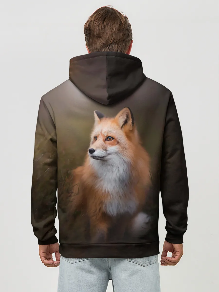 Худи мужской база хлопок / Лиса-охотница