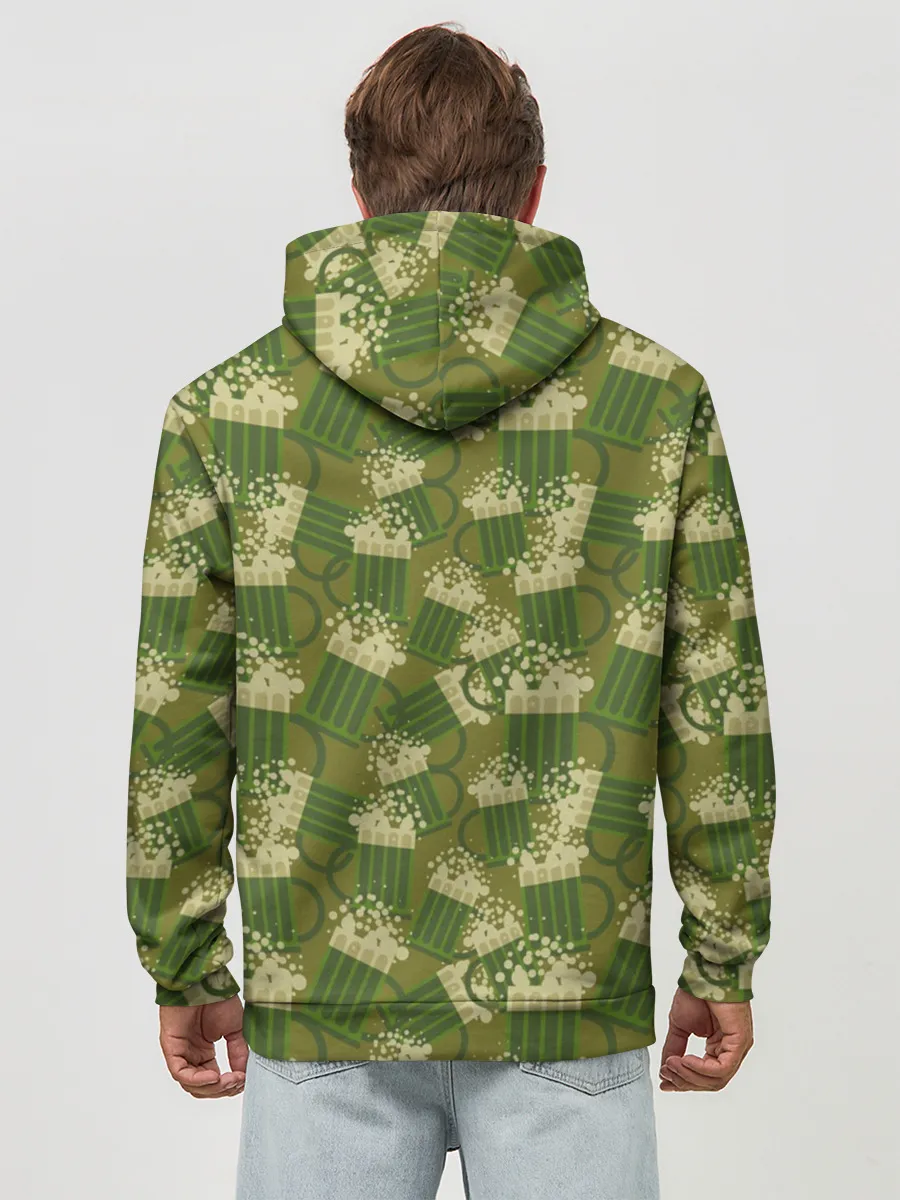 Худи мужской база хлопок / кружка пива милитари