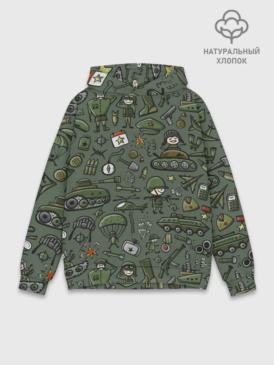 Худи мужской база хлопок / военные атрибуты