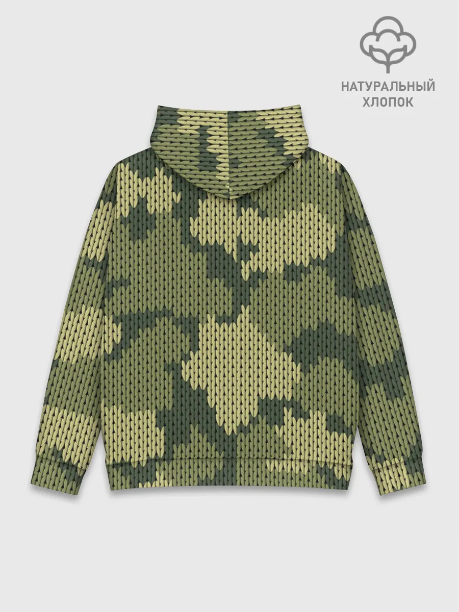Худи мужской база хлопок / вязаный принт милитари