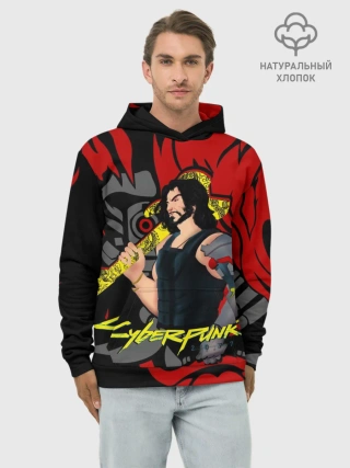 Худи мужской база хлопок / CyberPunk 2077 | SAMURAI KEANU