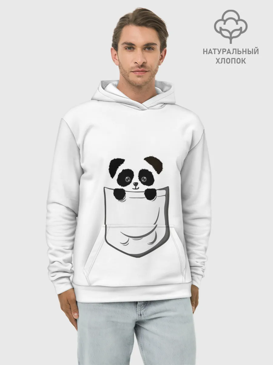 Худи мужской база хлопок / Панда В Кармане