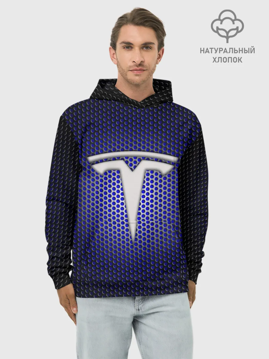 Худи мужской база хлопок / Космические технологии TESLA