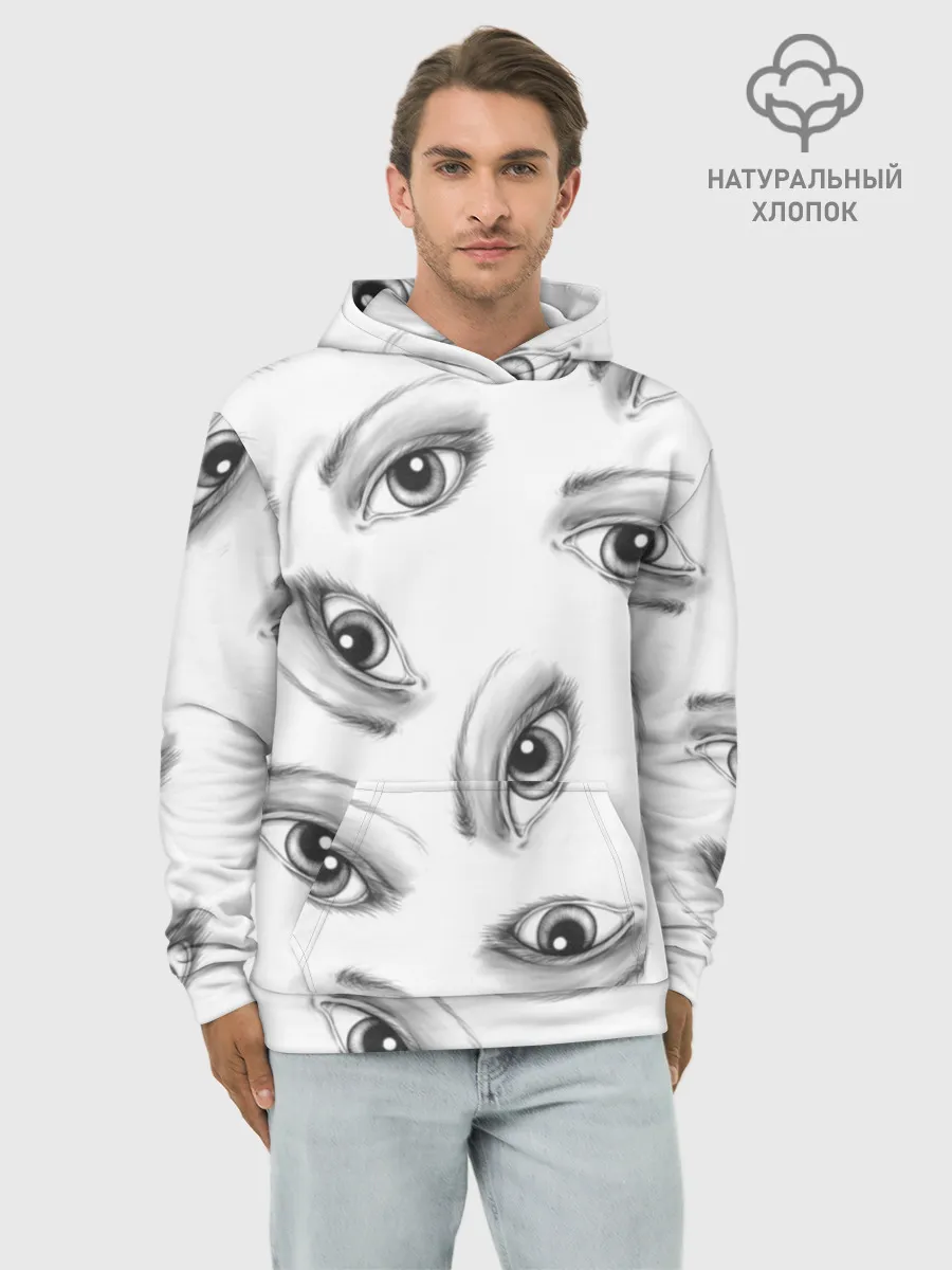 Худи мужской база хлопок / глаза