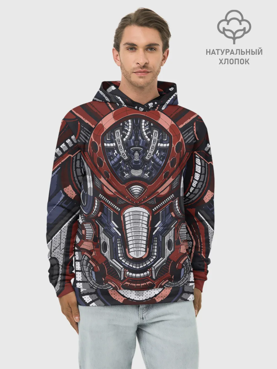 Худи мужской база хлопок / Механический робот