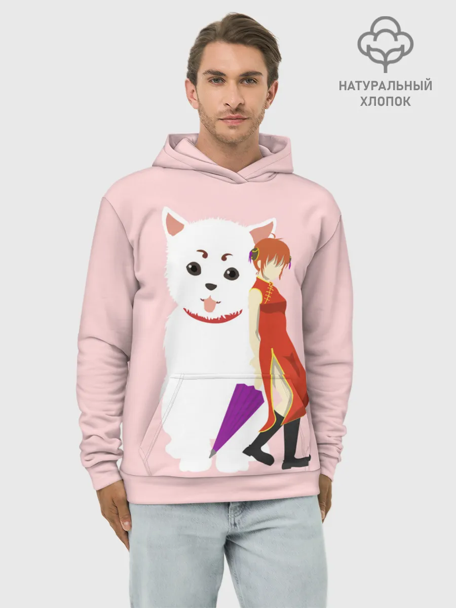 Худи мужской база хлопок / Кот Гинтама