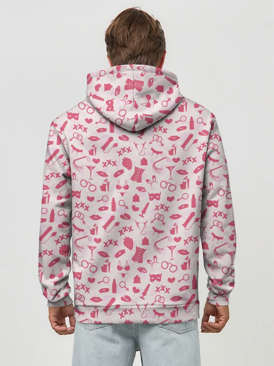 Худи мужской база хлопок / Клубничка